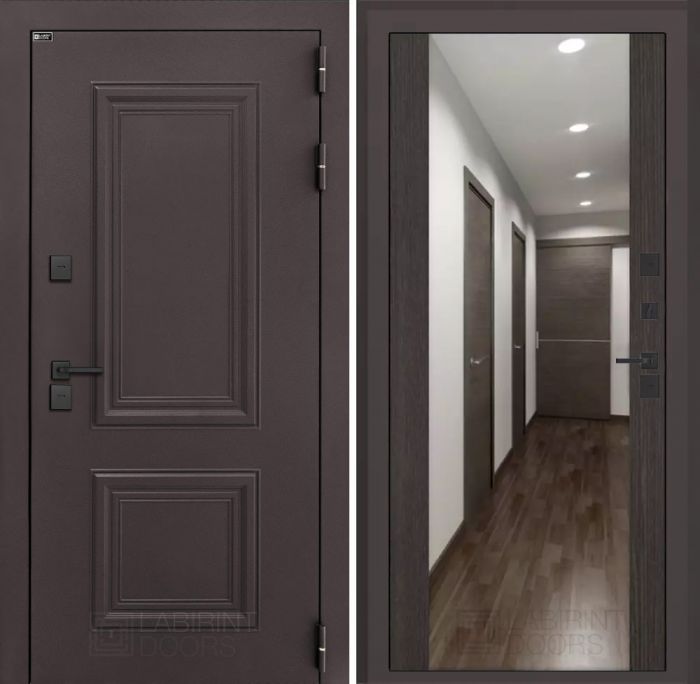 Входная дверь Лабиринт Полярис лайт Венге с Зеркалом Максимум