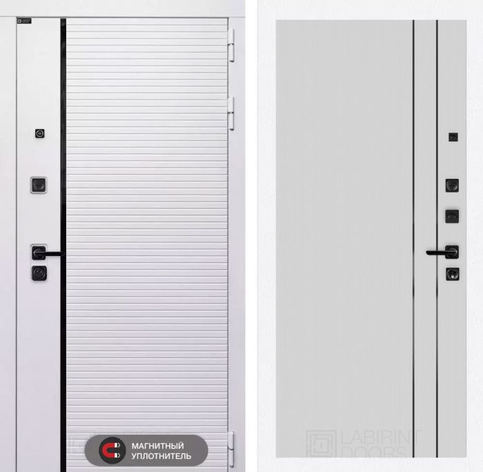 Входная дверь Лабиринт ROYAL замок Mottura 10 - Белый рельеф софт