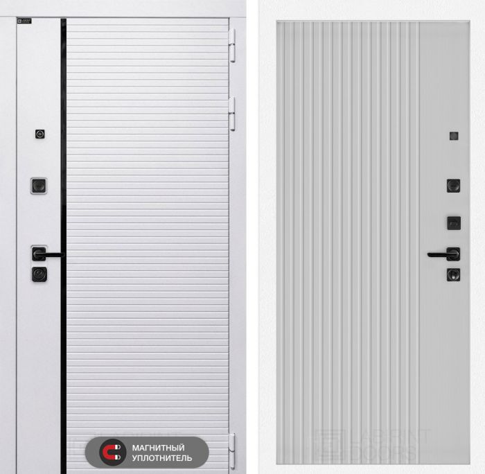 Входная дверь Лабиринт ROYAL замок Mottura 29 - Белый рельеф софт