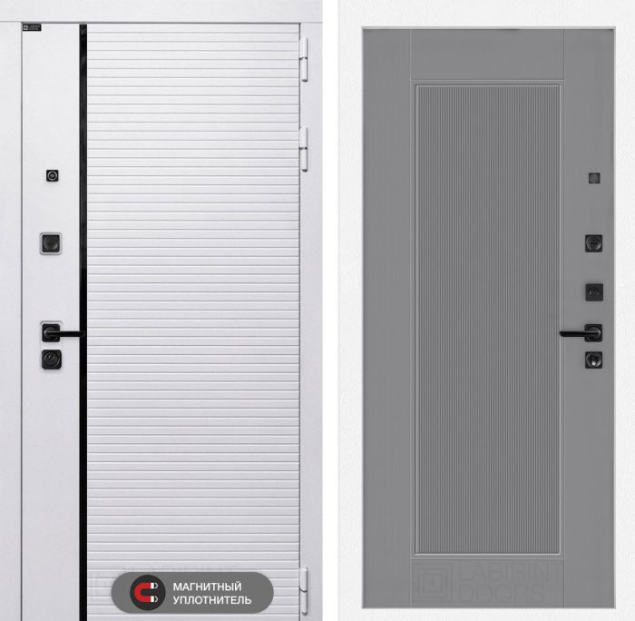 Входная дверь Лабиринт ROYAL замок Mottura 30 - Серый рельеф софт