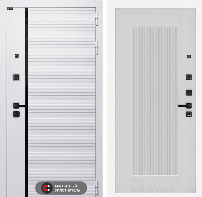 Входная дверь Лабиринт ROYAL замок Mottura 30 - Белый рельеф софт