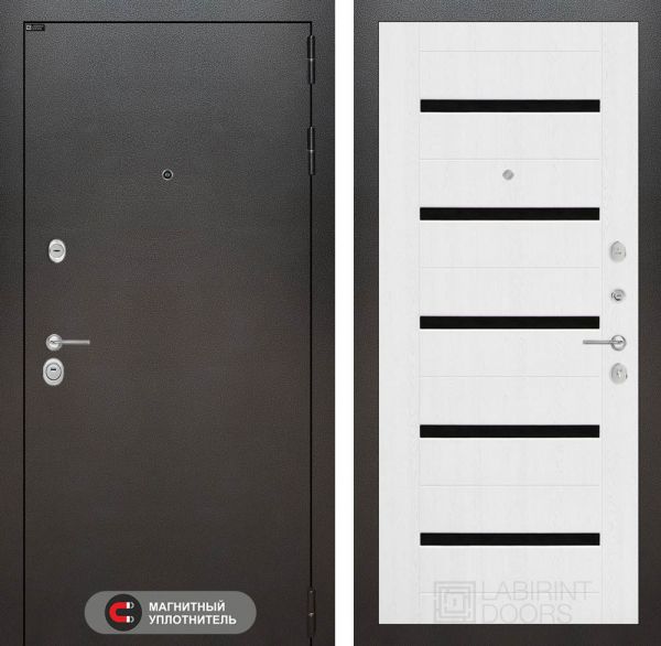 Входная дверь Лабиринт SILVER 01 - Белое дерево