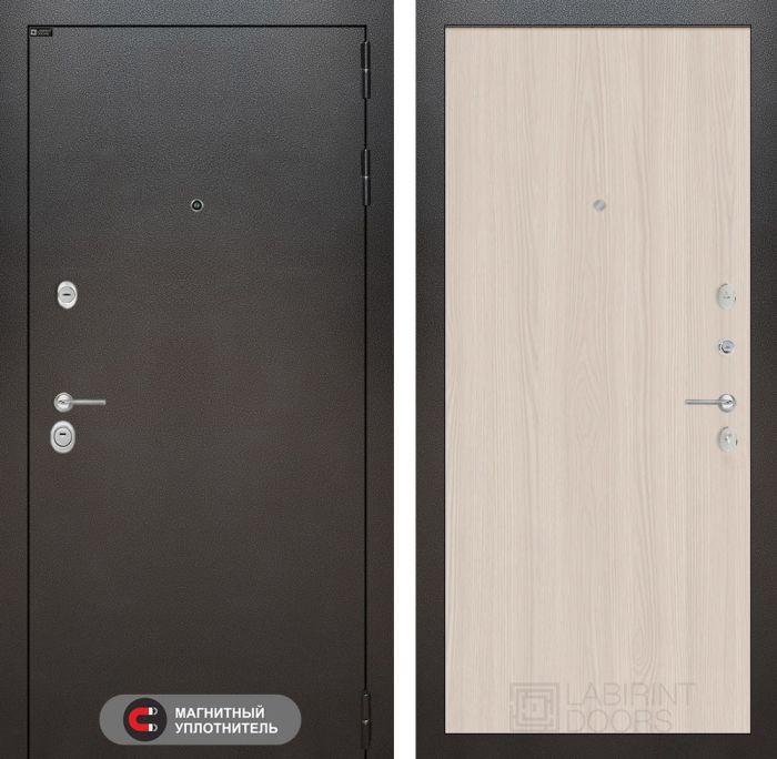 Входная дверь Лабиринт SILVER 05 - Ясень светлый