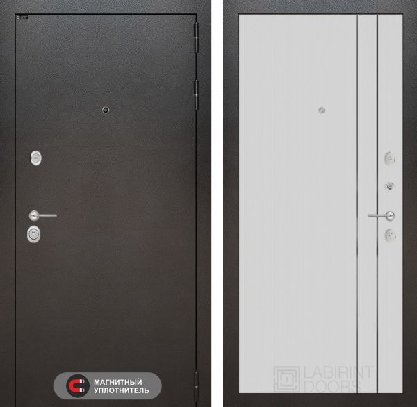 Входная дверь Лабиринт SILVER 10 - Белый рельеф софт