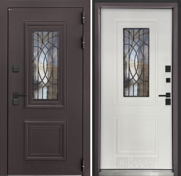 Входная дверь Лабиринт Сияна коричневая 8019
