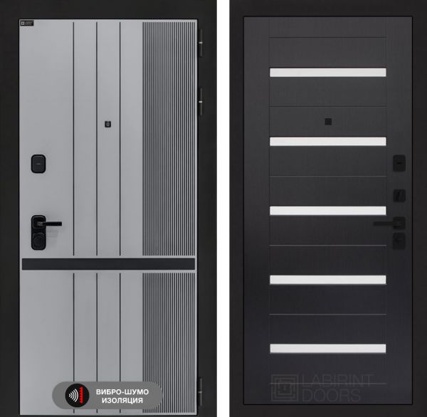 Входная дверь Лабиринт SKYLAB 01 – Венге, стекло белое