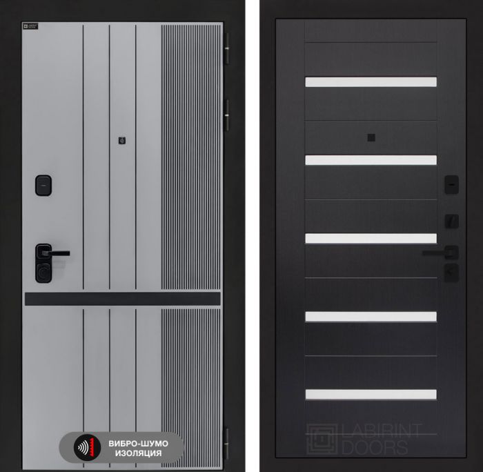 Входная дверь Лабиринт SKYLAB 01 – Венге, стекло белое