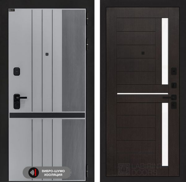 Входная дверь Лабиринт SKYLAB 02 – Венге, стекло белое