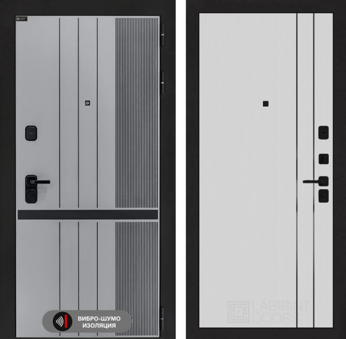Входная дверь Лабиринт SKYLAB 10 - Белый рельеф софт