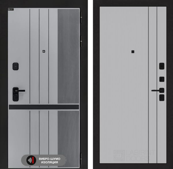 Входная дверь Лабиринт SKYLAB 10 - Серый рельеф софт