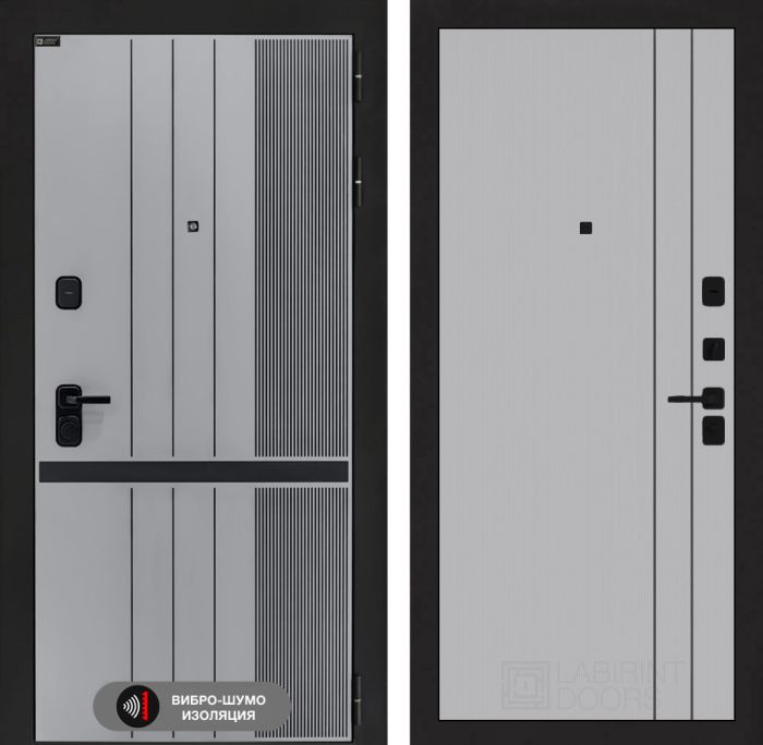 Входная дверь Лабиринт SKYLAB 10 - Серый рельеф софт