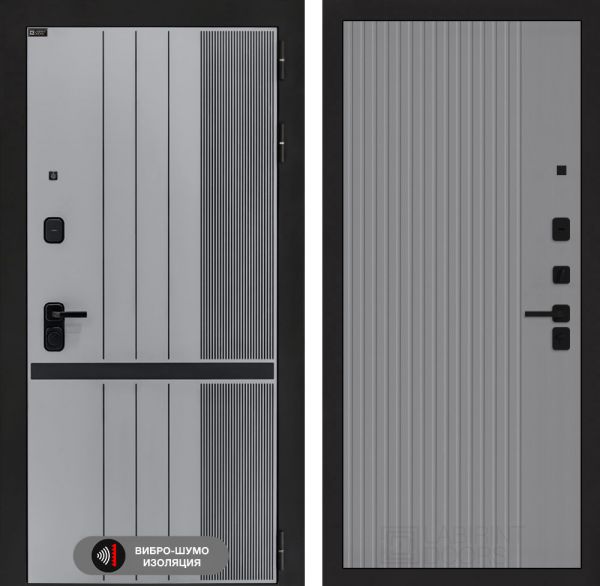 Входная дверь Лабиринт SKYLAB 29 – Серый рельеф софт