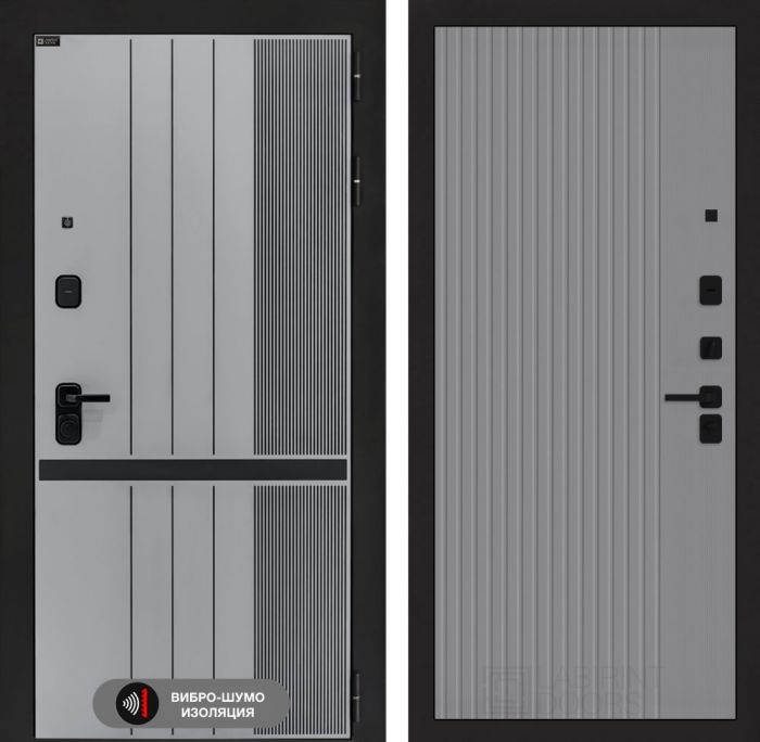 Входная дверь Лабиринт SKYLAB 29 – Серый рельеф софт