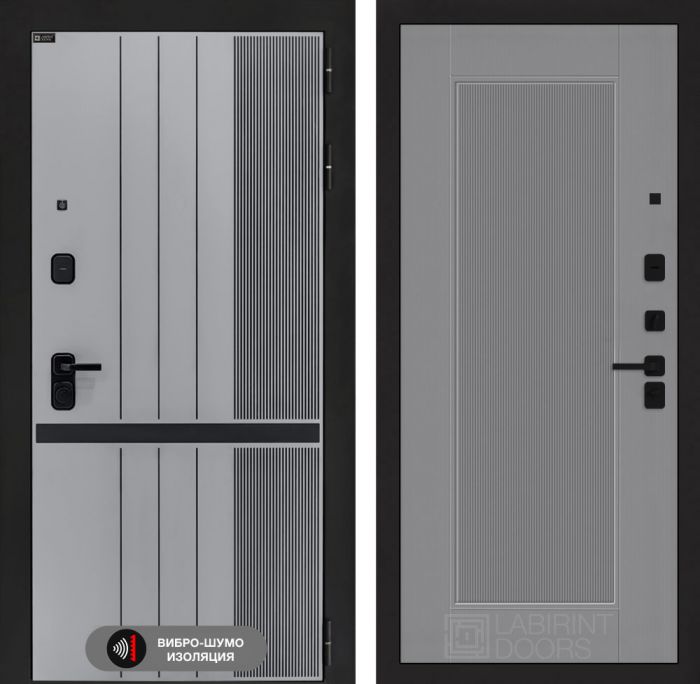 Входная дверь Лабиринт SKYLAB 30 – Серый рельеф софт