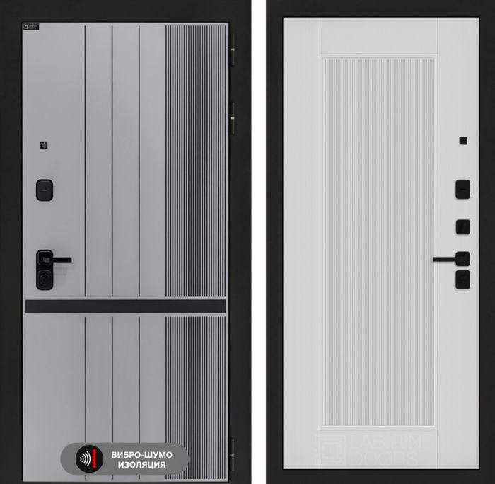 Входная дверь Лабиринт SKYLAB 30 – Белый рельеф софт