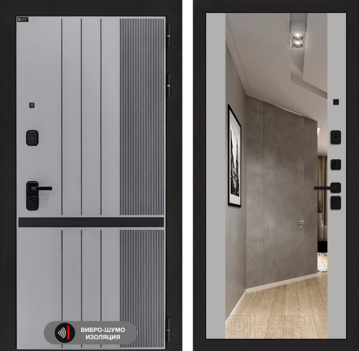 Входная дверь Лабиринт SKYLAB с Зеркалом Максимум – Грей софт