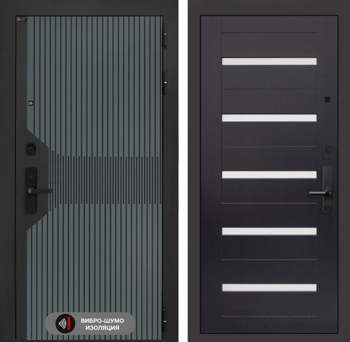 Входная дверь Лабиринт Смартлаб - 01 Венге, стекло белое