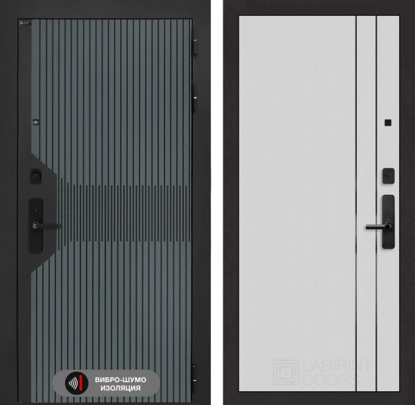 Входная дверь Лабиринт Смартлаб 10 - Белый рельеф софт