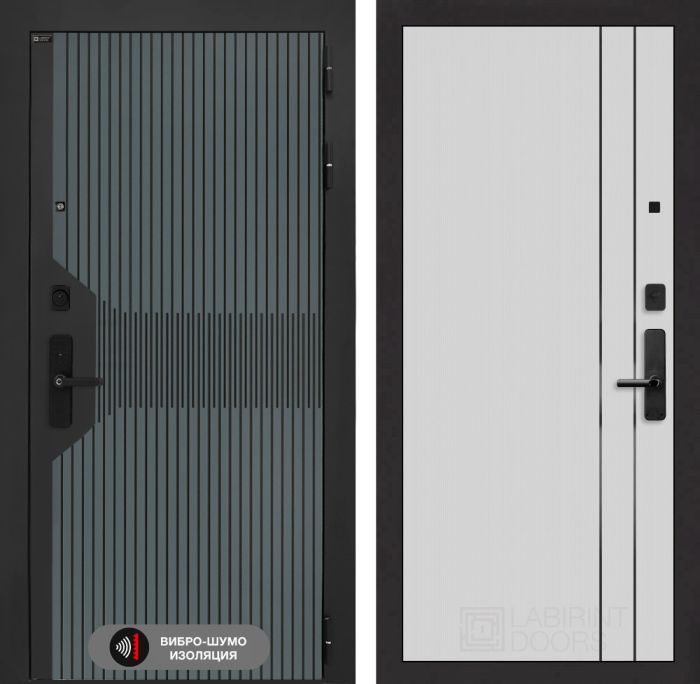 Входная дверь Лабиринт Смартлаб 10 - Белый рельеф софт