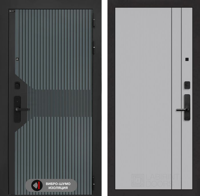 Входная дверь Лабиринт Смартлаб 10 - Серый рельеф софт