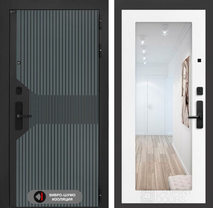 Входная дверь Лабиринт Смартлаб с Зеркалом 18 – Белое дерево