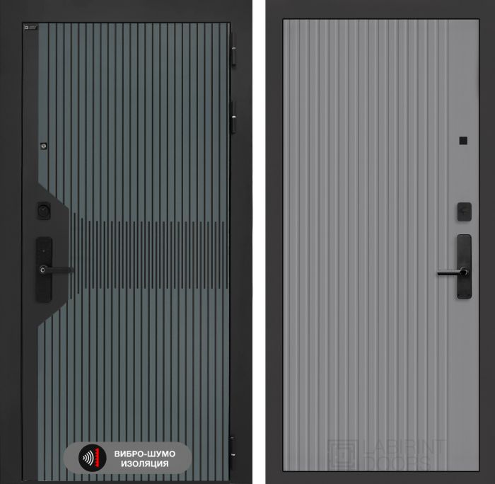 Входная дверь Лабиринт Смартлаб 29 – Серый рельеф софт