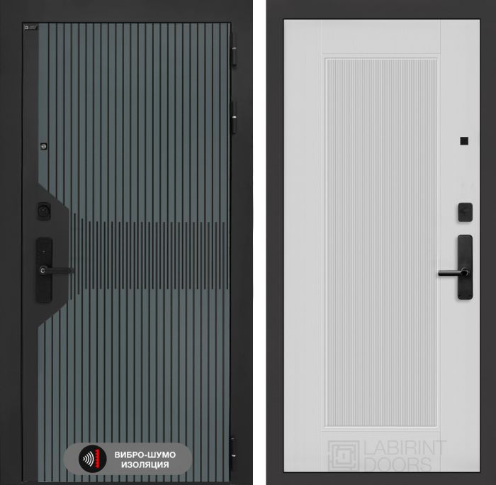 Входная дверь Лабиринт Смартлаб 30 – Белый рельеф софт