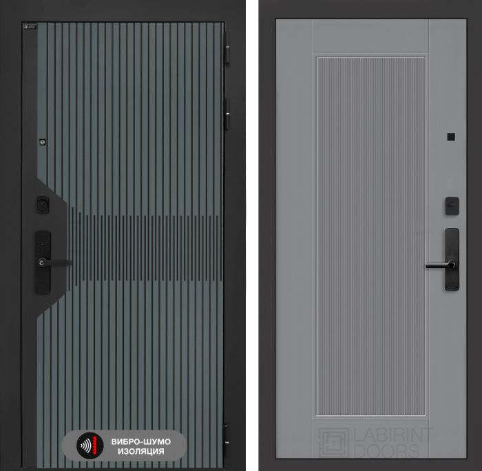 Входная дверь Лабиринт Смартлаб 30 – Серый рельеф софт