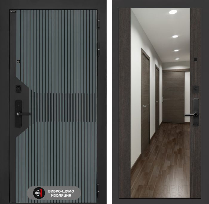 Входная дверь Лабиринт Смартлаб - с зеркалом Максимум Венге