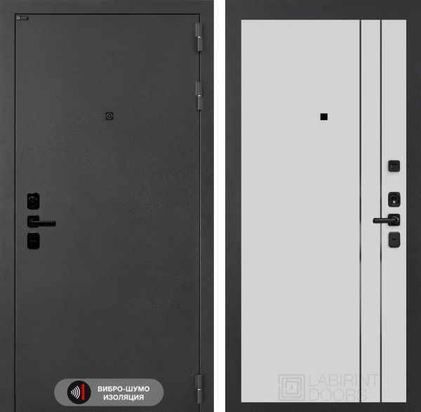 Входная дверь Лабиринт Соналаб 10 - Белый рельеф софт