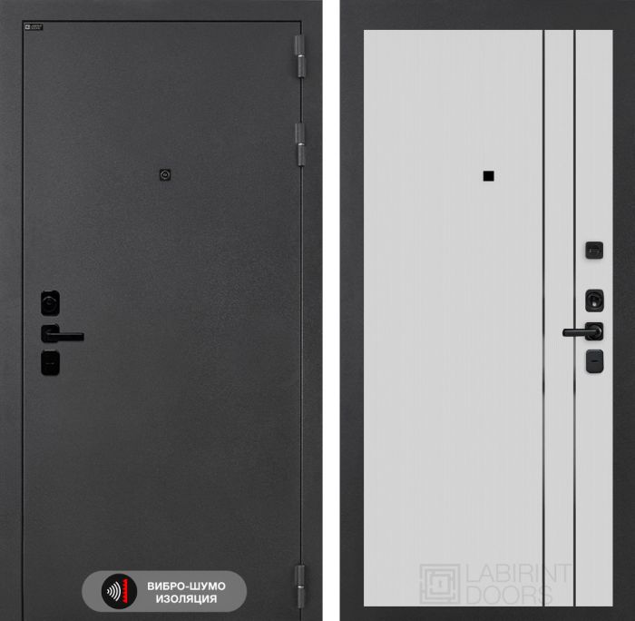 Входная дверь Лабиринт Соналаб 10 - Белый рельеф софт