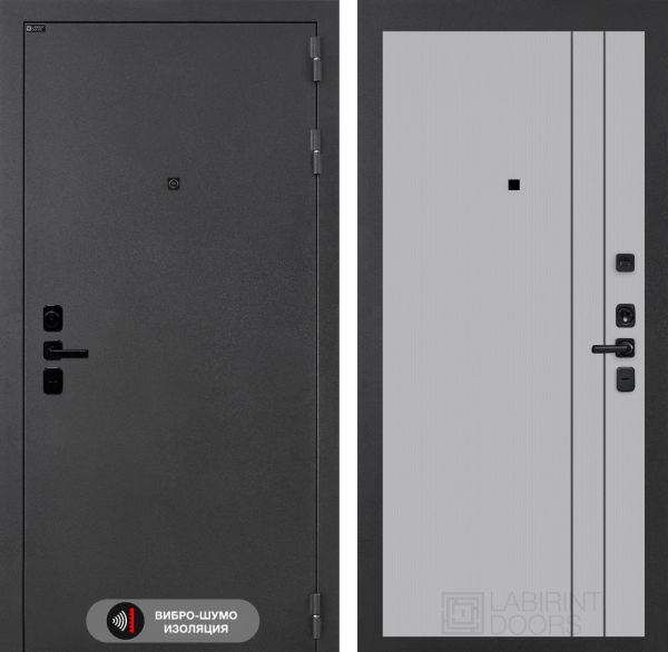 Входная дверь Лабиринт Соналаб 10 - Серый рельеф софт