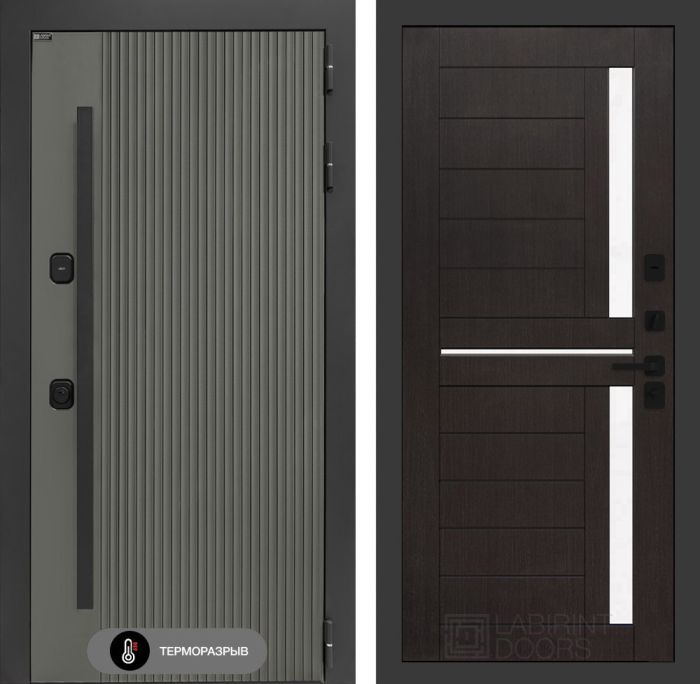 Входная дверь Лабиринт Термолаб 1 тепло 02 – Венге, стекло белое