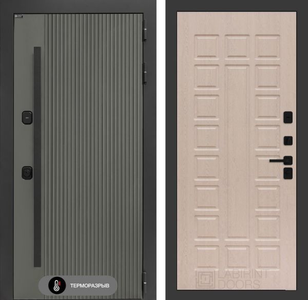 Входная дверь Лабиринт Термолаб 1 тепло 04 – Беленый дуб