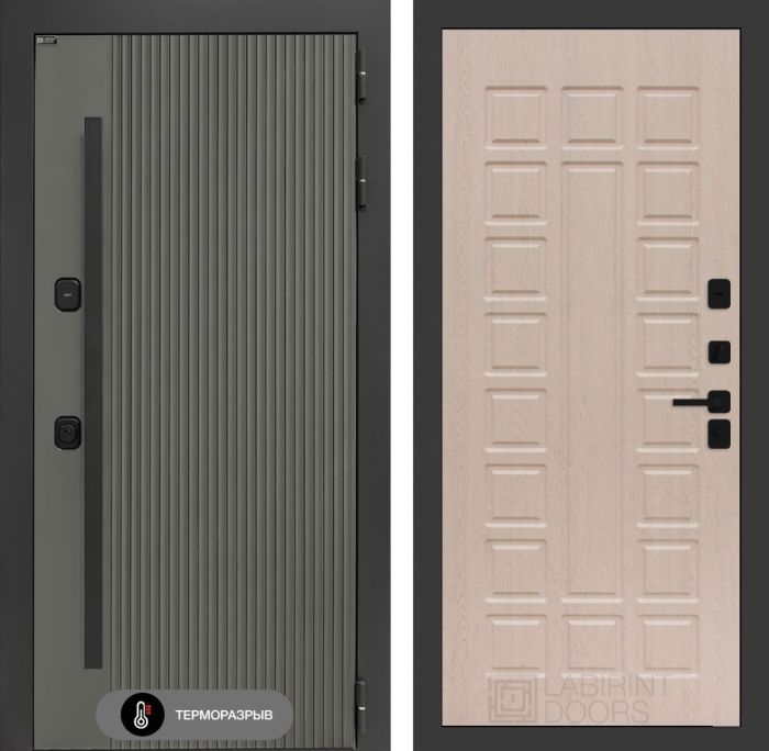 Входная дверь Лабиринт Термолаб 1 тепло 04 – Беленый дуб