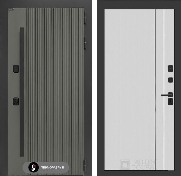 Входная дверь Лабиринт Термолаб 1 тепло 10 – Белый рельеф софт