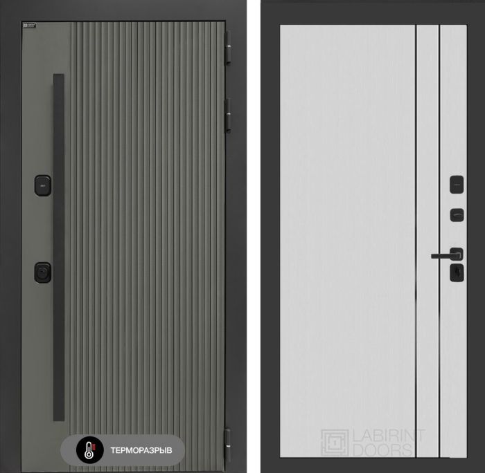 Входная дверь Лабиринт Термолаб 1 тепло 10 – Белый рельеф софт
