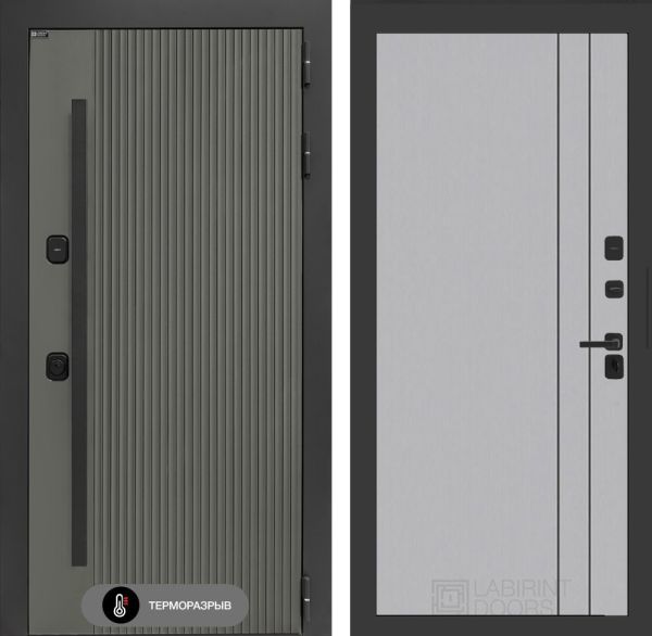 Входная дверь Лабиринт Термолаб 1 тепло 10 – Серый рельеф софт