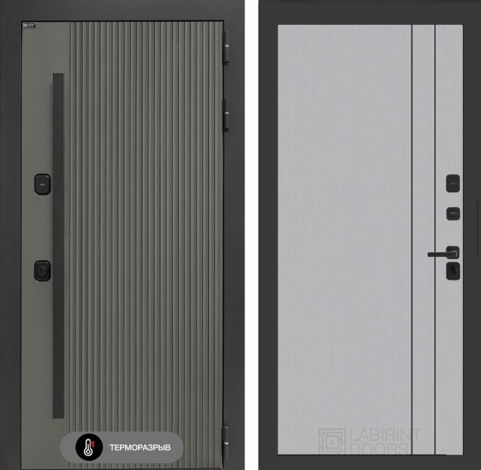 Входная дверь Лабиринт Термолаб 1 тепло 10 – Серый рельеф софт