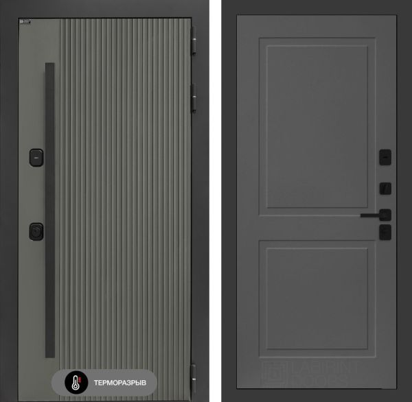Входная дверь Лабиринт Термолаб 1 тепло 11 – Графит софт