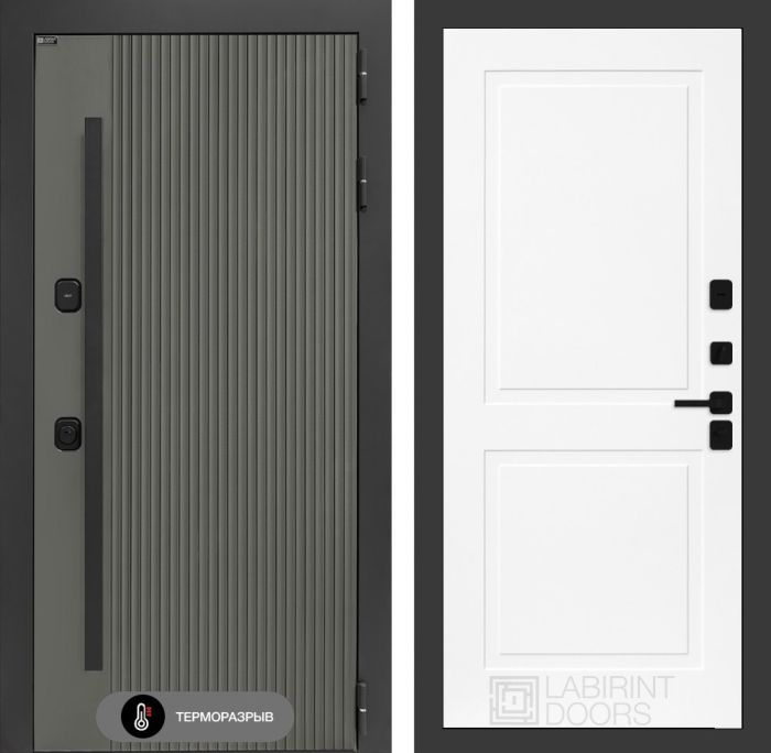 Входная дверь Лабиринт Термолаб 1 тепло 11 – Белый софт