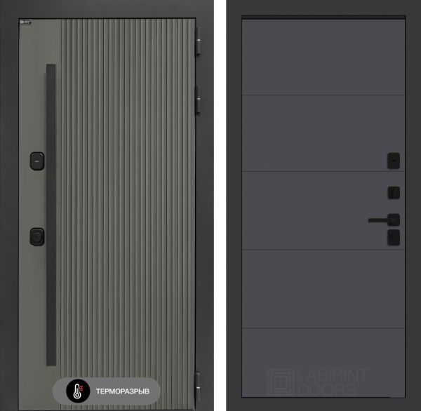 Входная дверь Лабиринт Термолаб 1 тепло 13 – Графит софт