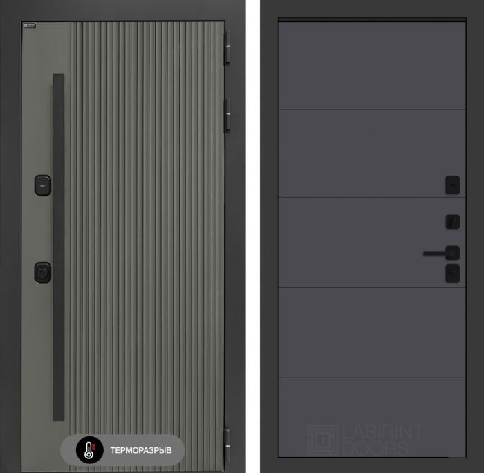Входная дверь Лабиринт Термолаб 1 тепло 13 – Графит софт
