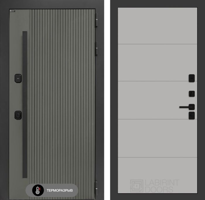 Входная дверь Лабиринт Термолаб 1 тепло 13 – Грей софт