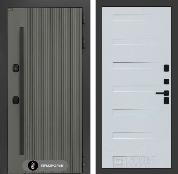 Входная дверь Лабиринт Термолаб 1 тепло 14 – Дуб кантри белый горизонтальный