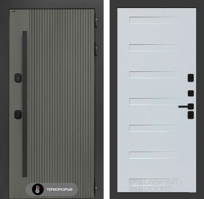 Входная дверь Лабиринт Термолаб 1 тепло 14 – Дуб кантри белый горизонтальный