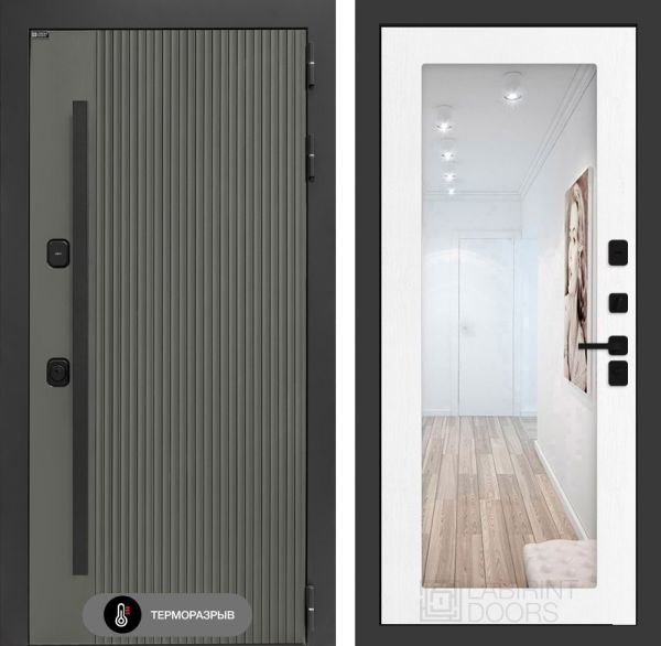 Входная дверь Лабиринт Термолаб 1 тепло 18 – Белое дерево