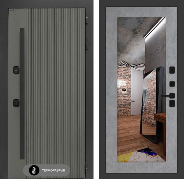 Входная дверь Лабиринт Термолаб 1 тепло 18 – Бетон светлый