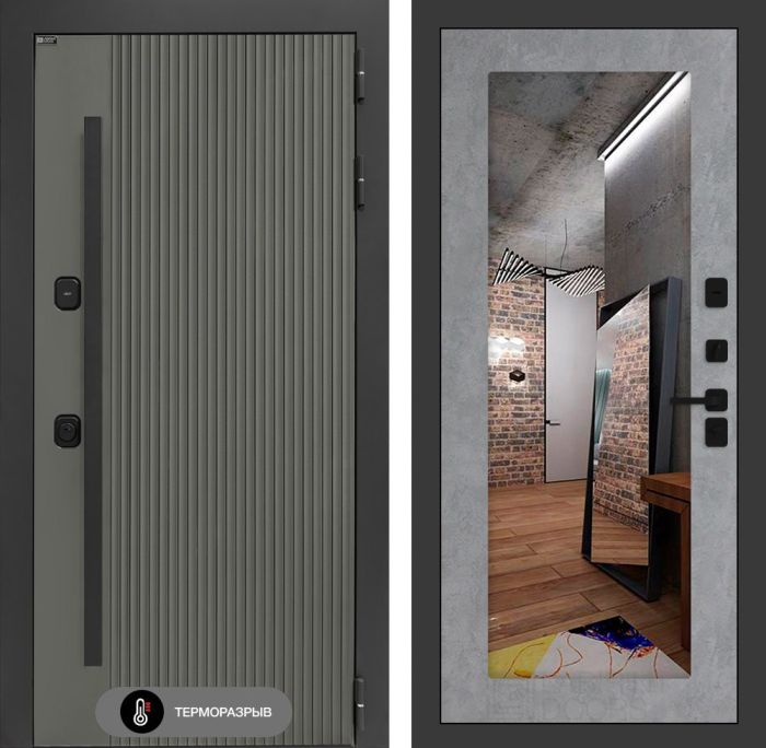 Входная дверь Лабиринт Термолаб 1 тепло 18 – Бетон светлый