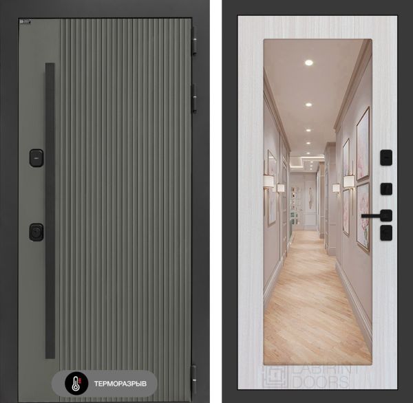 Входная дверь Лабиринт Термолаб 1 тепло 18 – Сандал белый